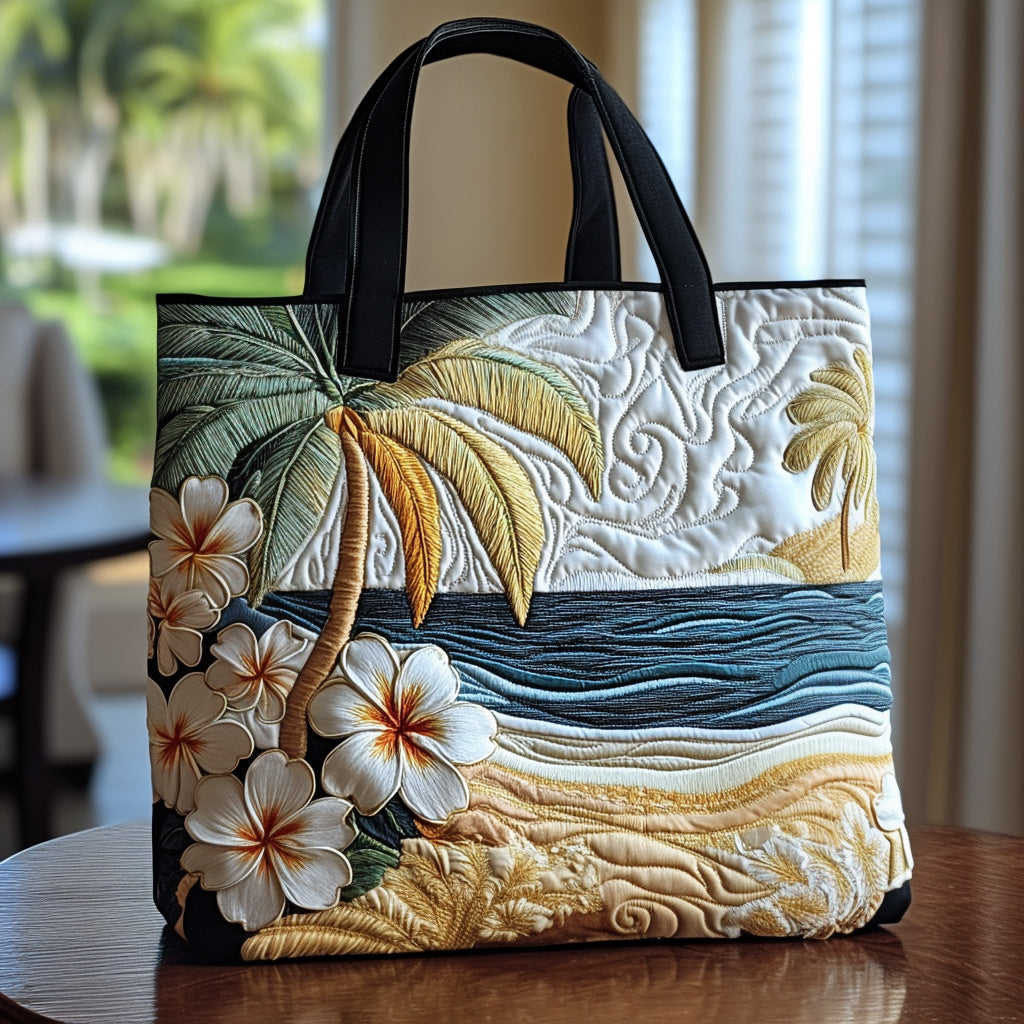 Tropical Plumeria Quilted Tote Bag Popular Womens Tote Bags Moms Day Gift