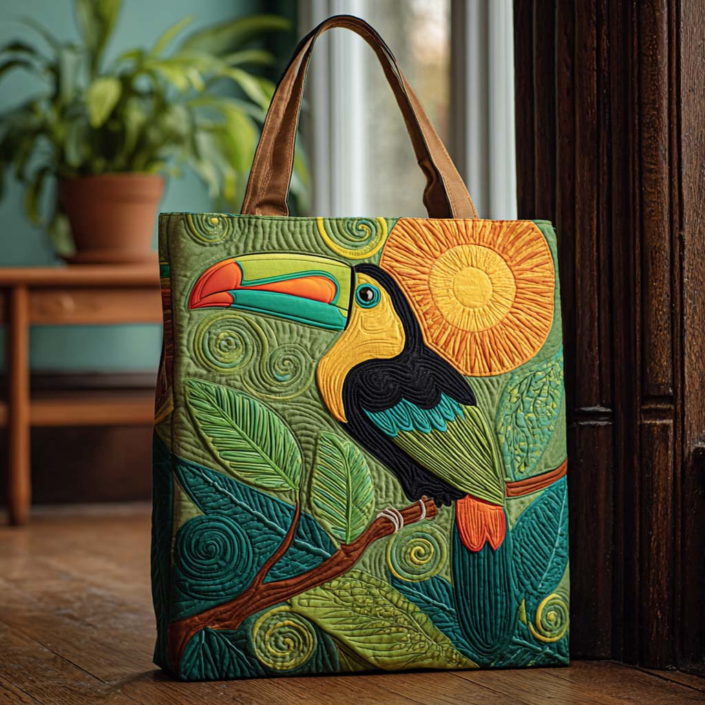 Tropicana Toucan Quilted Tote Bag Top Tote Bags Native American Mother'S Day Gifts