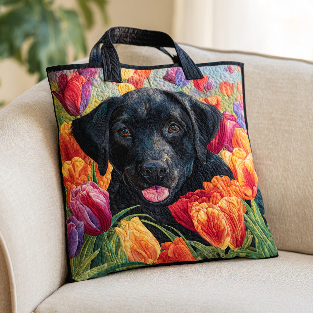 Tulip Labrador Retriever Quilted Tote Bag Great Tote Bags Gifts For Labrador Lovers