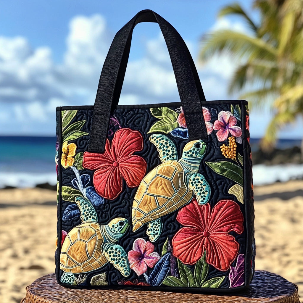 Turtle Bay Quilted Tote Bag Womens Tote Bag Sea Turtle Gift Ideas For Her