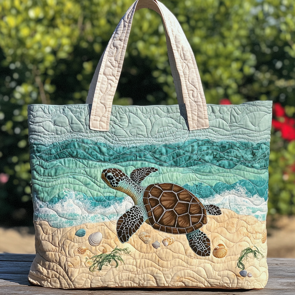 Turtle Harmony Quilted Tote Bag Shoulder Bags For Women Unique Gifts For Mother