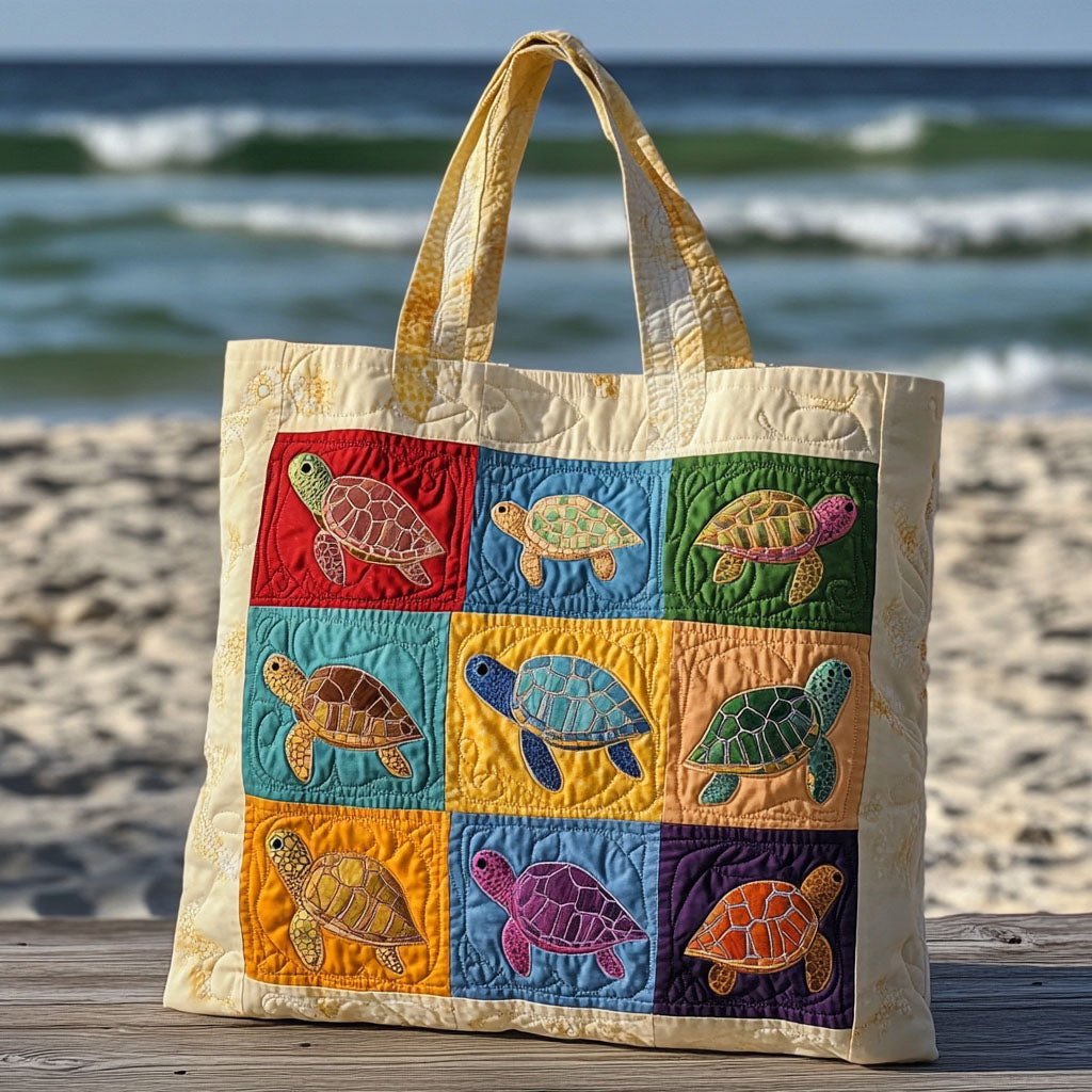 Turtle Lagoon Quilted Tote Bag Shoulder Bag Hobo Sea Turtle Merchandise