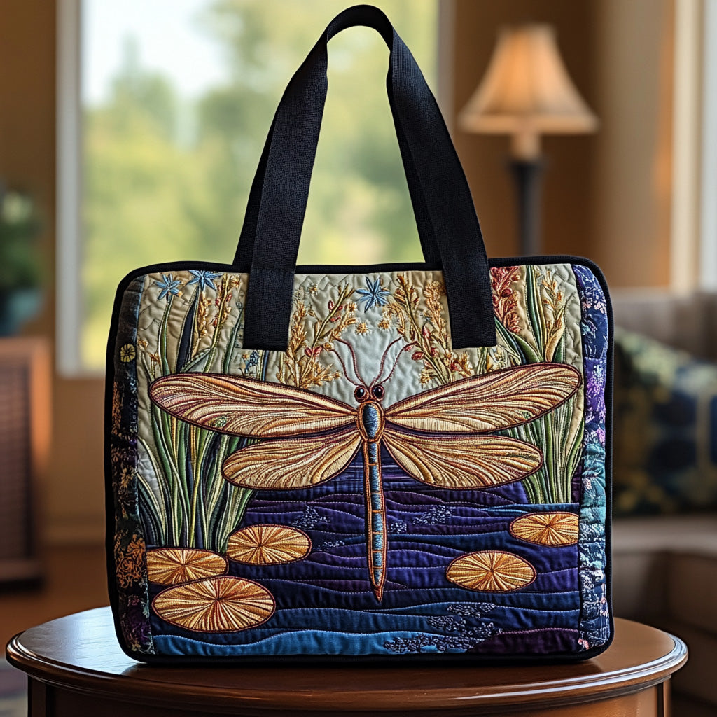 Twilight Dragonfly Quilted Tote Bag Womens Tote Bag Dragonfly Gift Items
