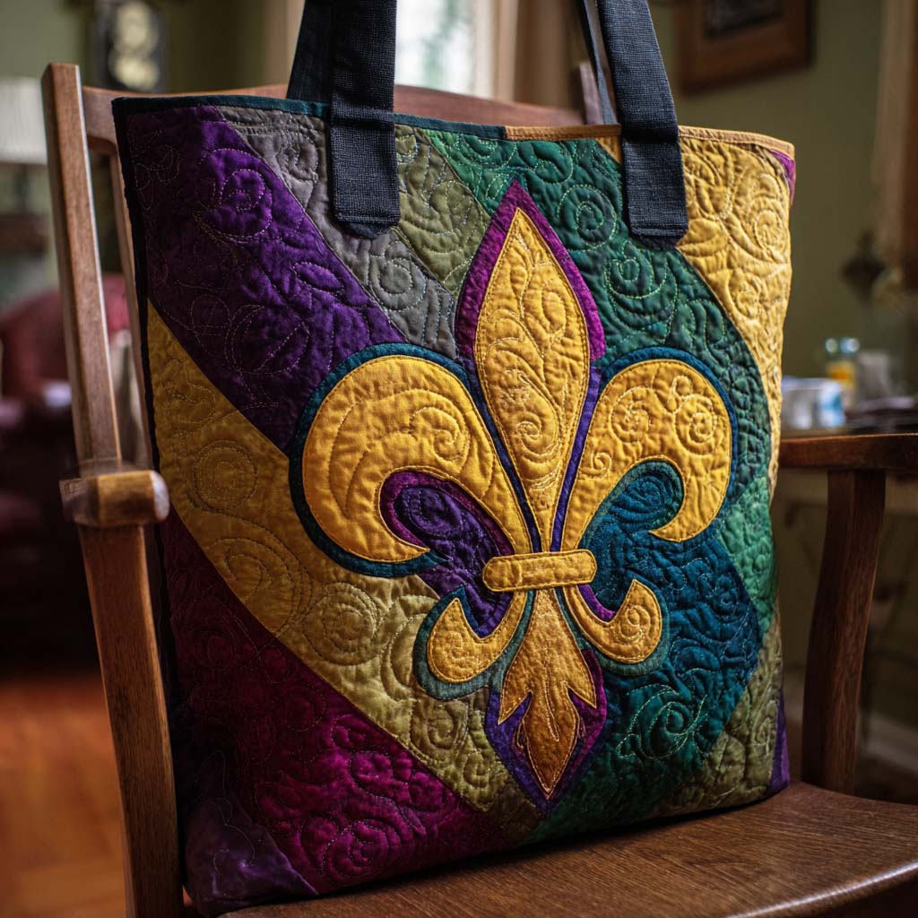 Vibrant Revels Quilted Tote Bag Nice Tote Bags Mardi Gras Themed Gifts