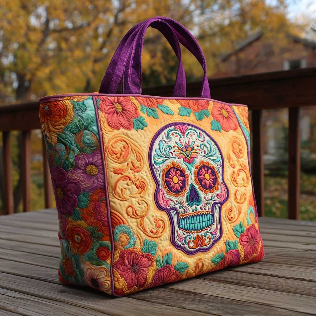 Viva la Vida Quilted Tote Bag Womens Handbag Day Of The Dead Merchandise