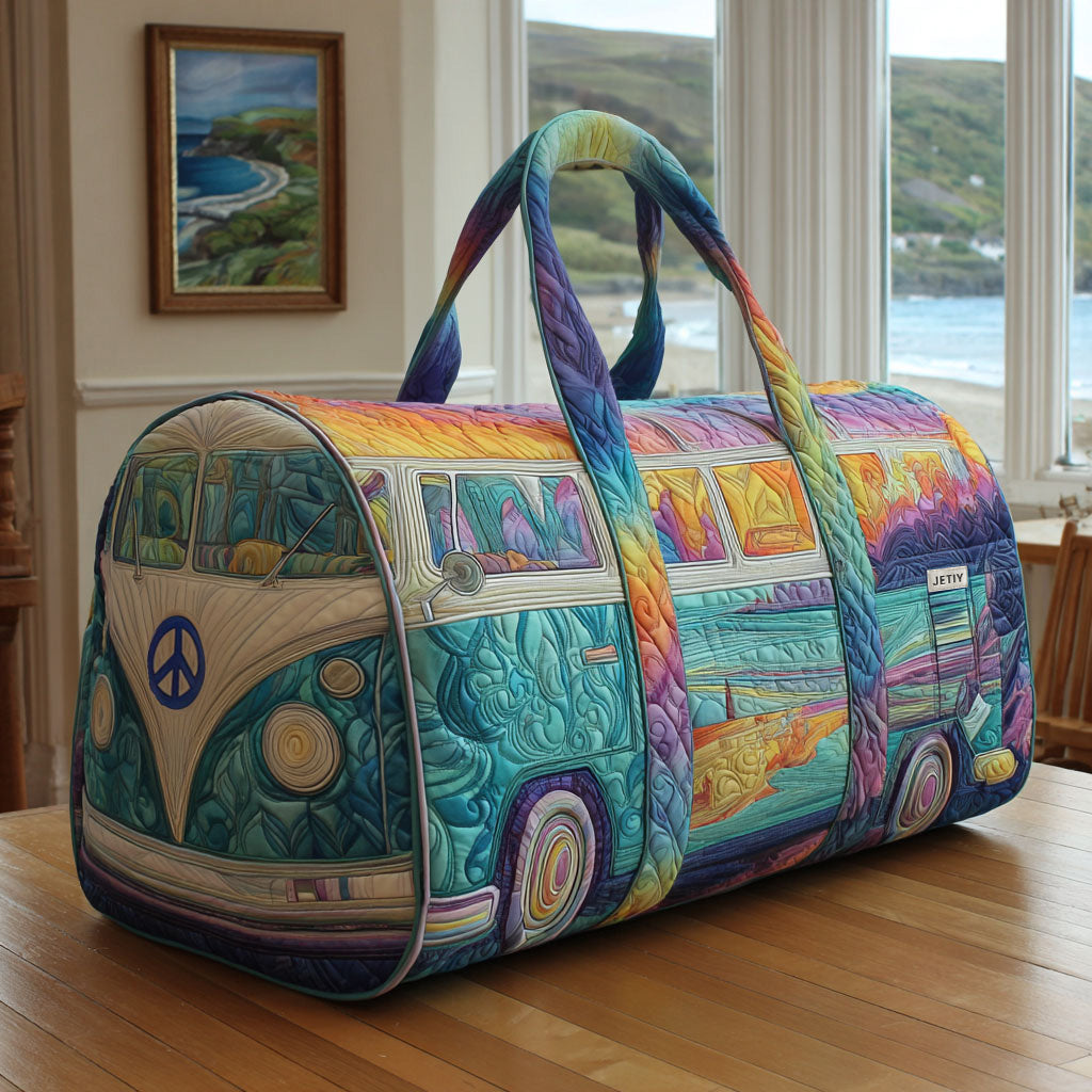 Wanderlust Wheels Quilted Duffle Bag Trendy Duffle Bags For Women Gifts For Hippie Dad