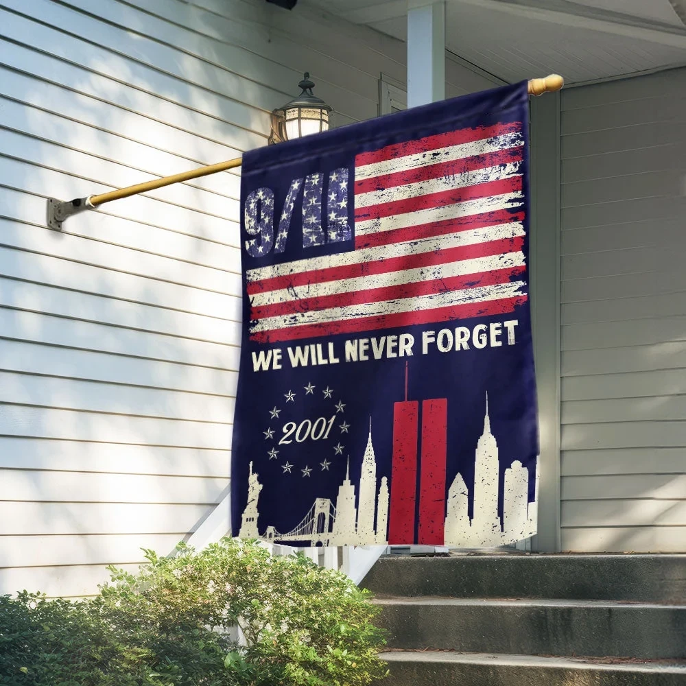 We Will Never Forget US Flag 911 25th Anniversary Merch Best Tribute Gift