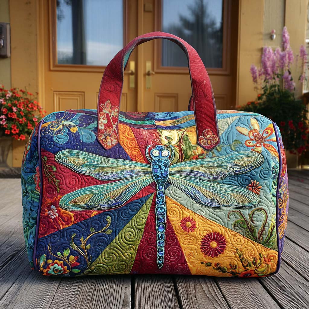 Whimsy Wings Quilted Duffle Bag Best Duffel Bag For Women Dragonfly Gift Ideas