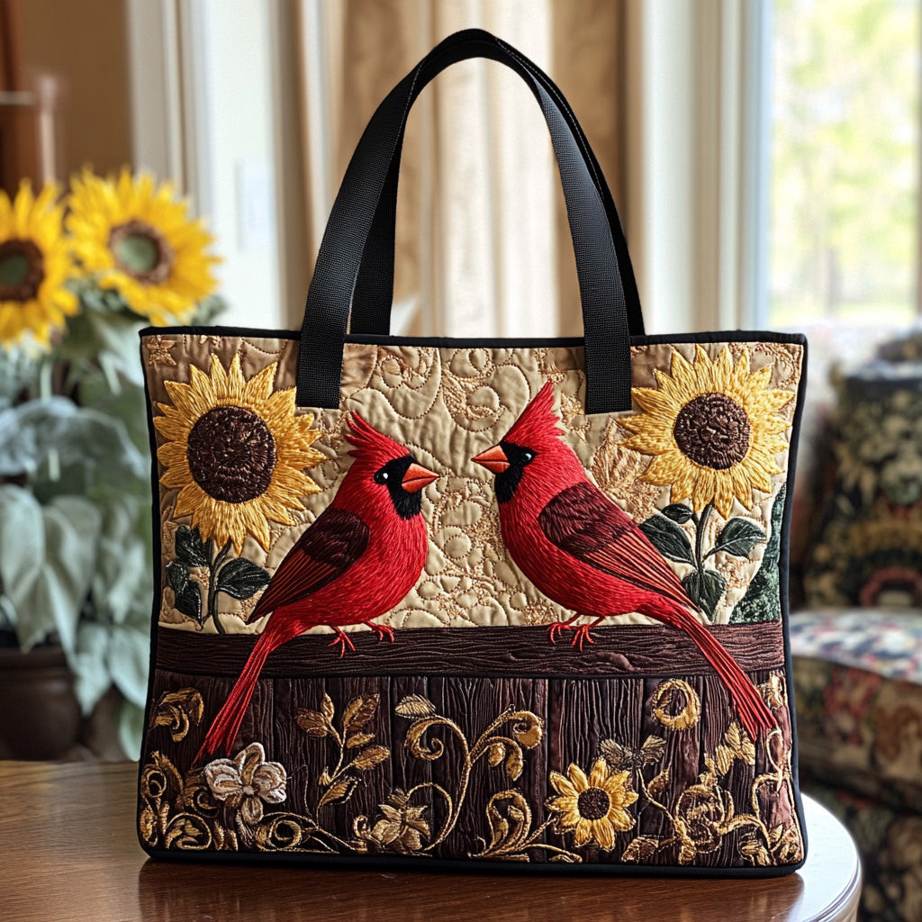 Whispering Cardinal Quilted Tote Bag Best Shoulder Bags Cardinal Themed Gifts