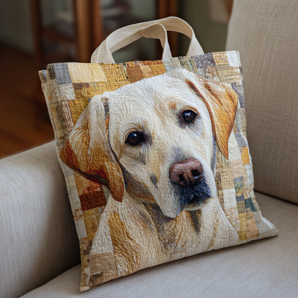 White Lab Vision Quilted Tote Bag Shoulder Bags For Women Gifts For Labrador Retriever Lovers