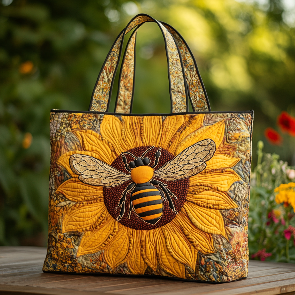 Wild Bee Quilted Tote Bag Women's Shoulder Handbags Bee Mothers Day Gifts