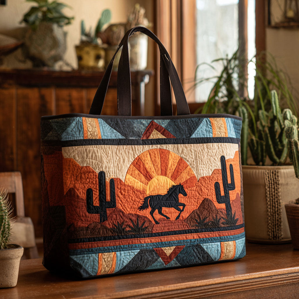 Wild Dust Ride Quilted Tote Bag Handbags Western Theme Ornaments