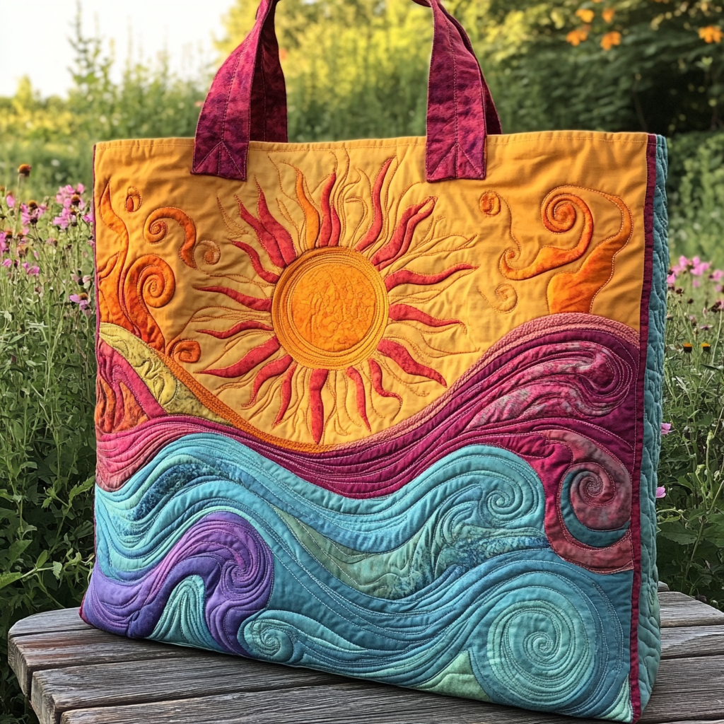 Wild Waves Quilted Tote Bag Work Totes For Women Best Gift For Mother In Law