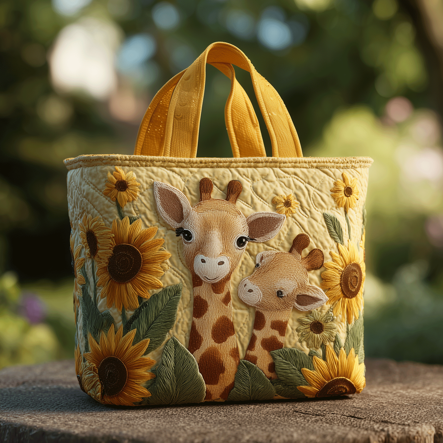 Wildflower Giraffe Quilted Tote Bag Work Totes For Women Unique Gifts For Mom