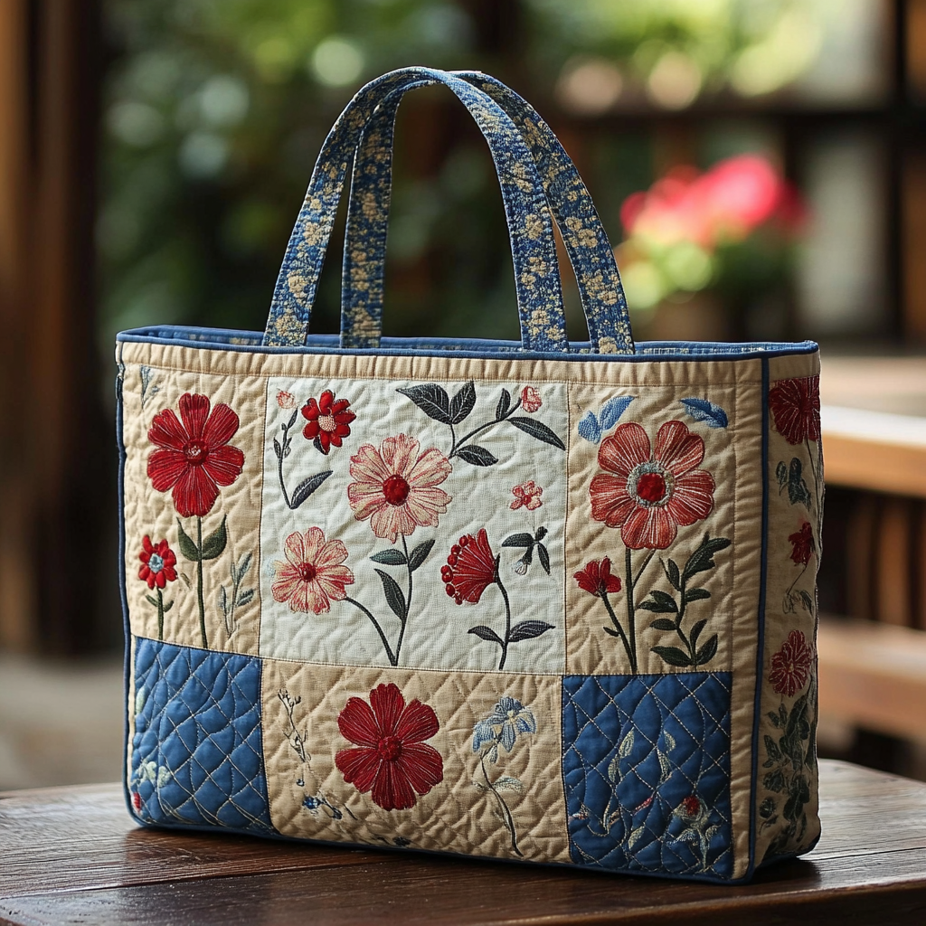 Wildflower Lane Quilted Tote Bag Best Shoulder Handbags Birthday Ideas For Mother