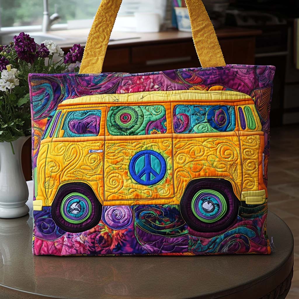 Wildflower Peace Quilted Tote Bag Good Shoulder Bags Gifts For Hippy Chicks
