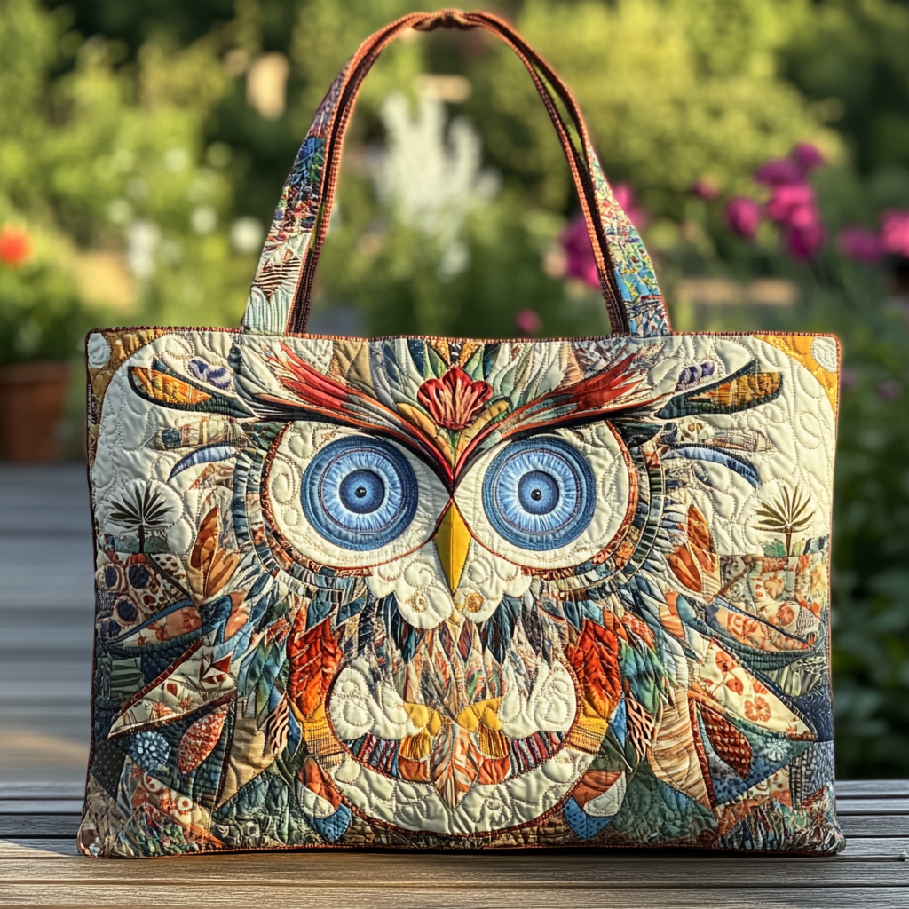 Wise Owl Quilted Tote Bag Most Popular Shoulder Bags Best Owl Gifts