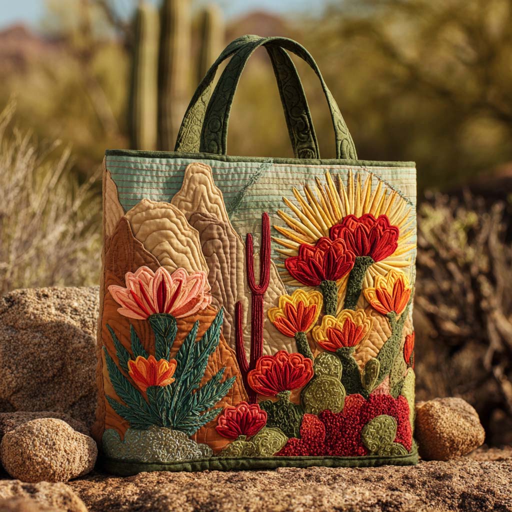 Yucca Mirage Quilted Tote Bag Trendy Shoulder Bags Unique Gifts For Mom