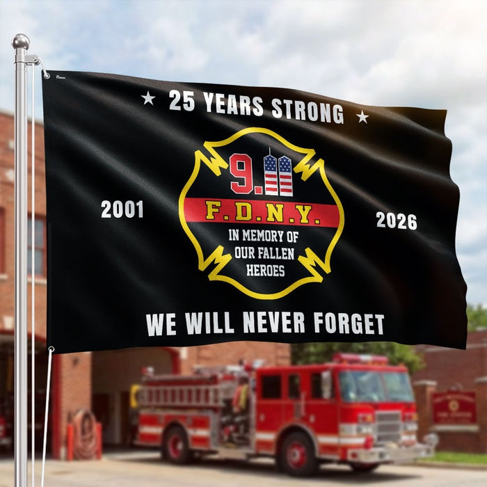 911 25 Years Grommet Flag Honoring Fallen Heroes Firefighter Flag Gift For Memorial Day