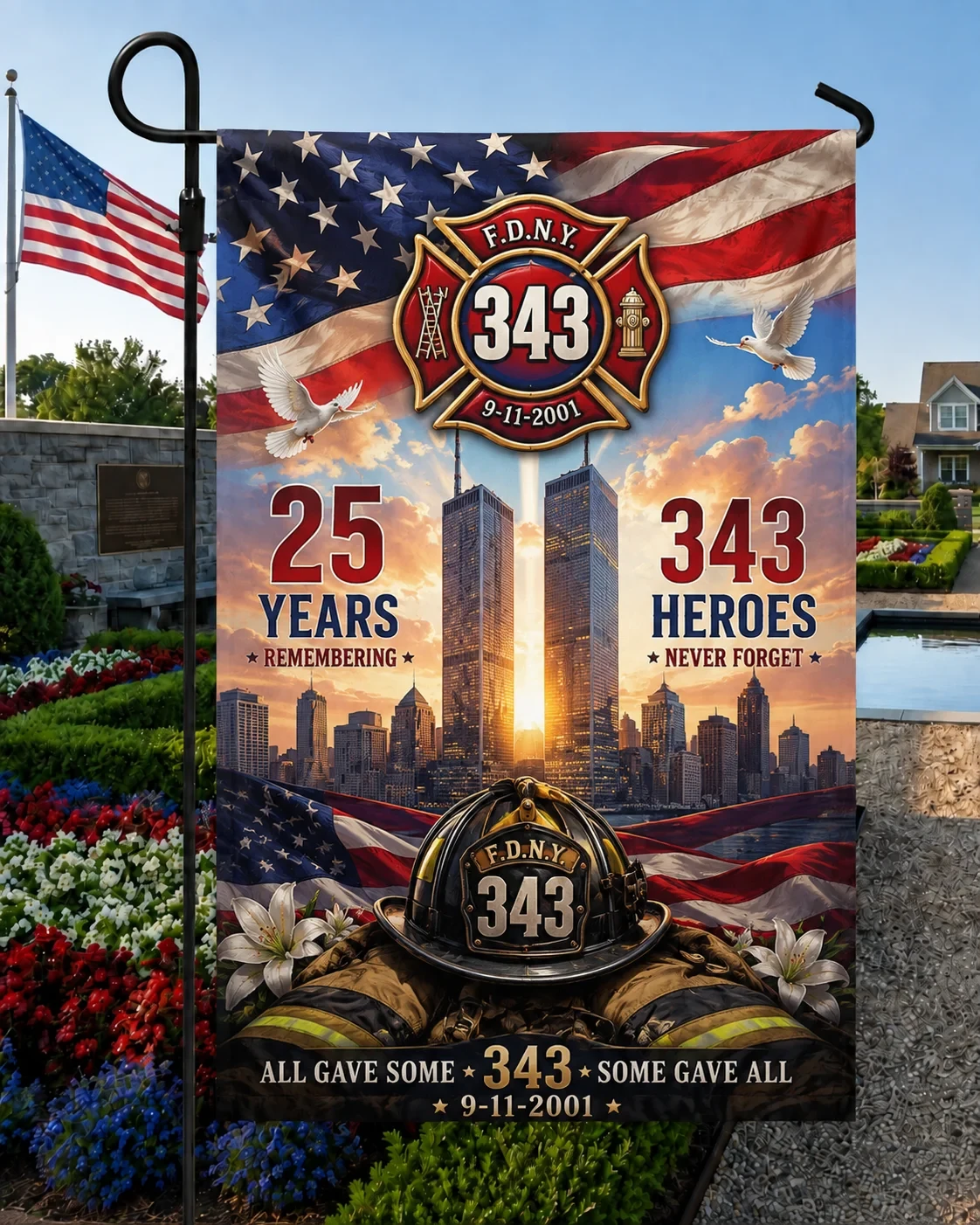 911 Never Forget September 11 American Patriotic Flag Best House Decor Patriotic Gifts