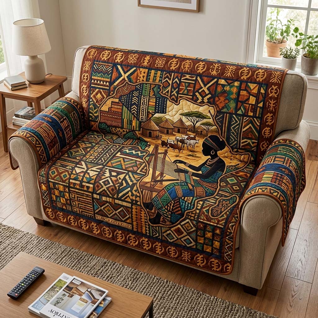 Africa Legacy Quilted Sofa Cover Festive Africa Couch Cover Top Gift