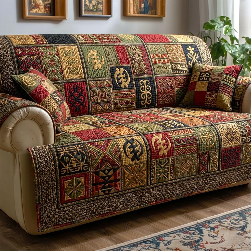 African Pattern Quilted Sofa Cover Africa Legacy Couch Cover Gift For Home Decor