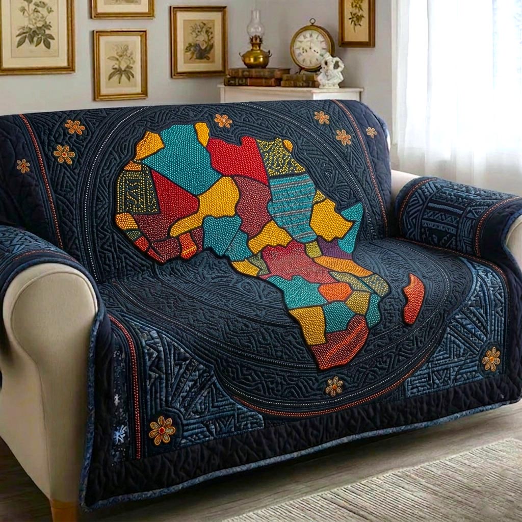 African Sunlight Quilted Sofa Cover Cozy African Couch Cover Home Gifts For Her