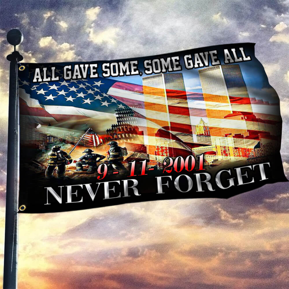 American Grommet With The Twin Towers Flag All Gave Some Some Gave All 911 American Grommet Flag