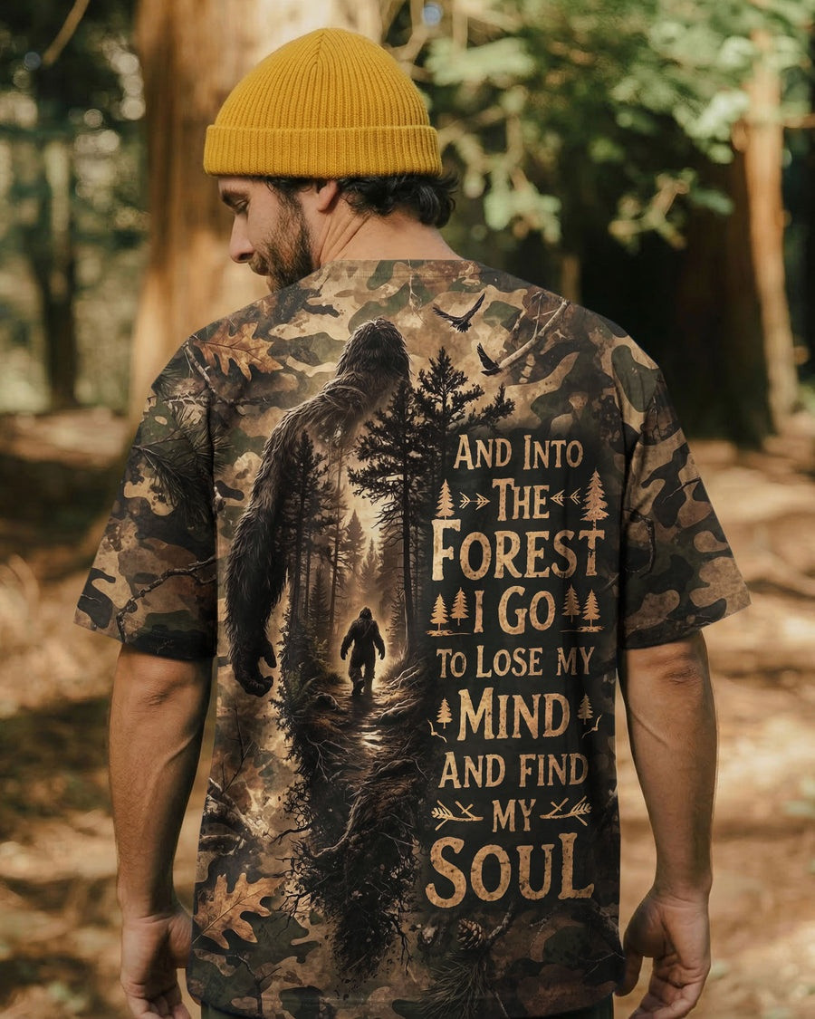 And Into The Forest I Go Bigfoot Camouflage -Shirt Sasquatch Shirt Gift For Him - Image 2