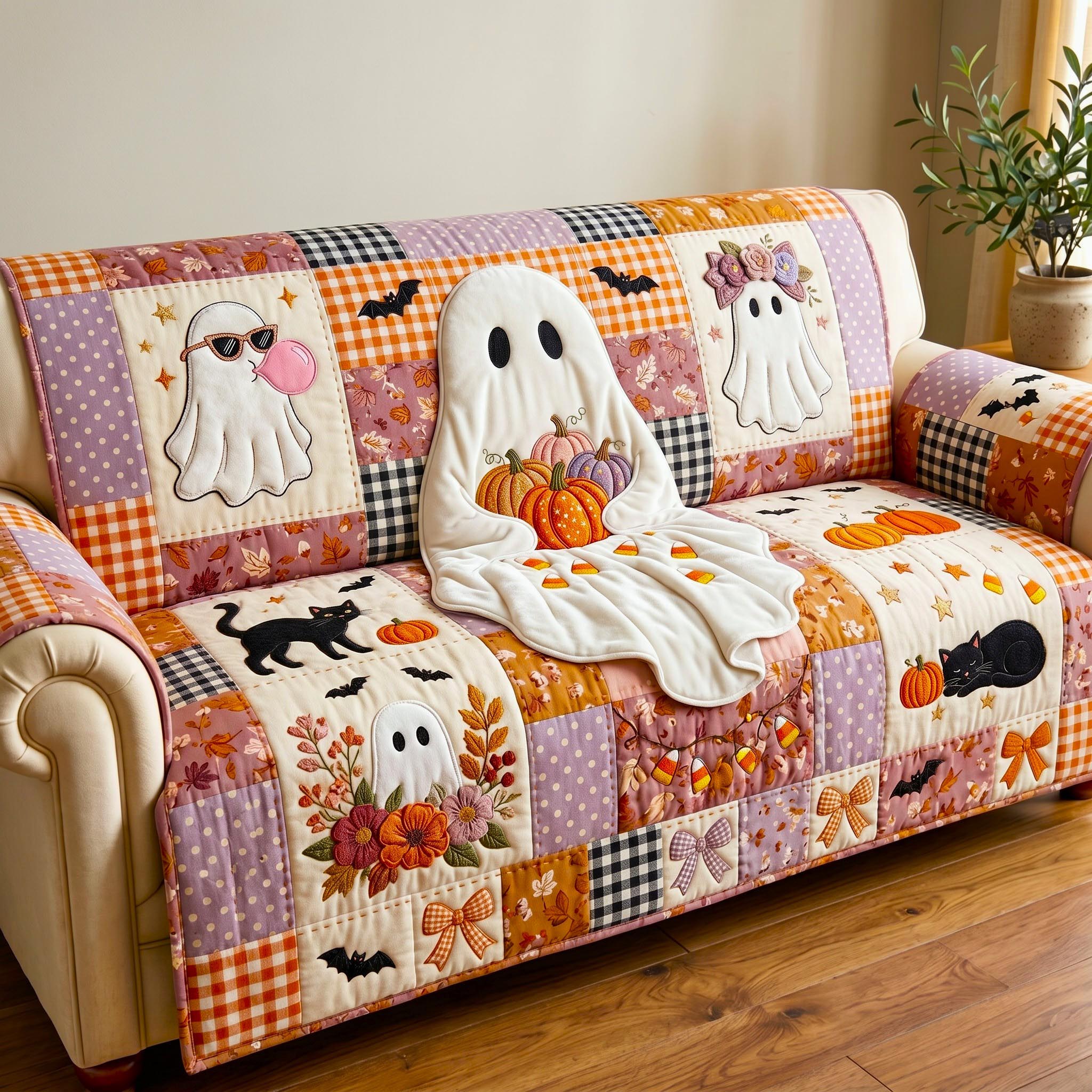 Autumn Charm Quilted Sofa Cover Rustic Autumn Couch Cover Presents For New Home