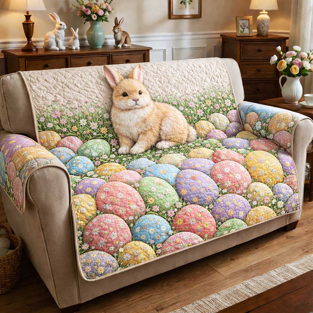 Cottage Bunny Quilted Sofa Cover Cottage Bunny Couch Cover Home Gift
