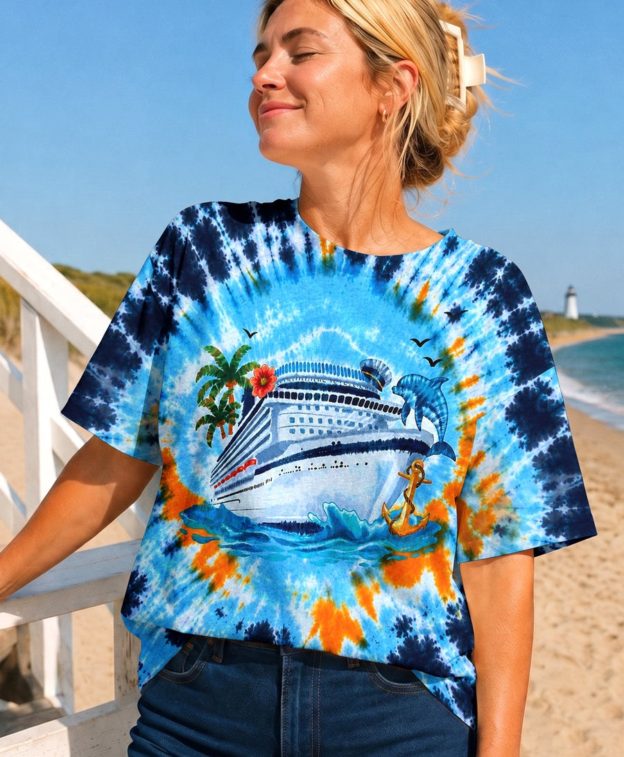 Cruising Burst Tie Dye T-Shirt Summer Beach Clothing Perfect Gift FOr Her