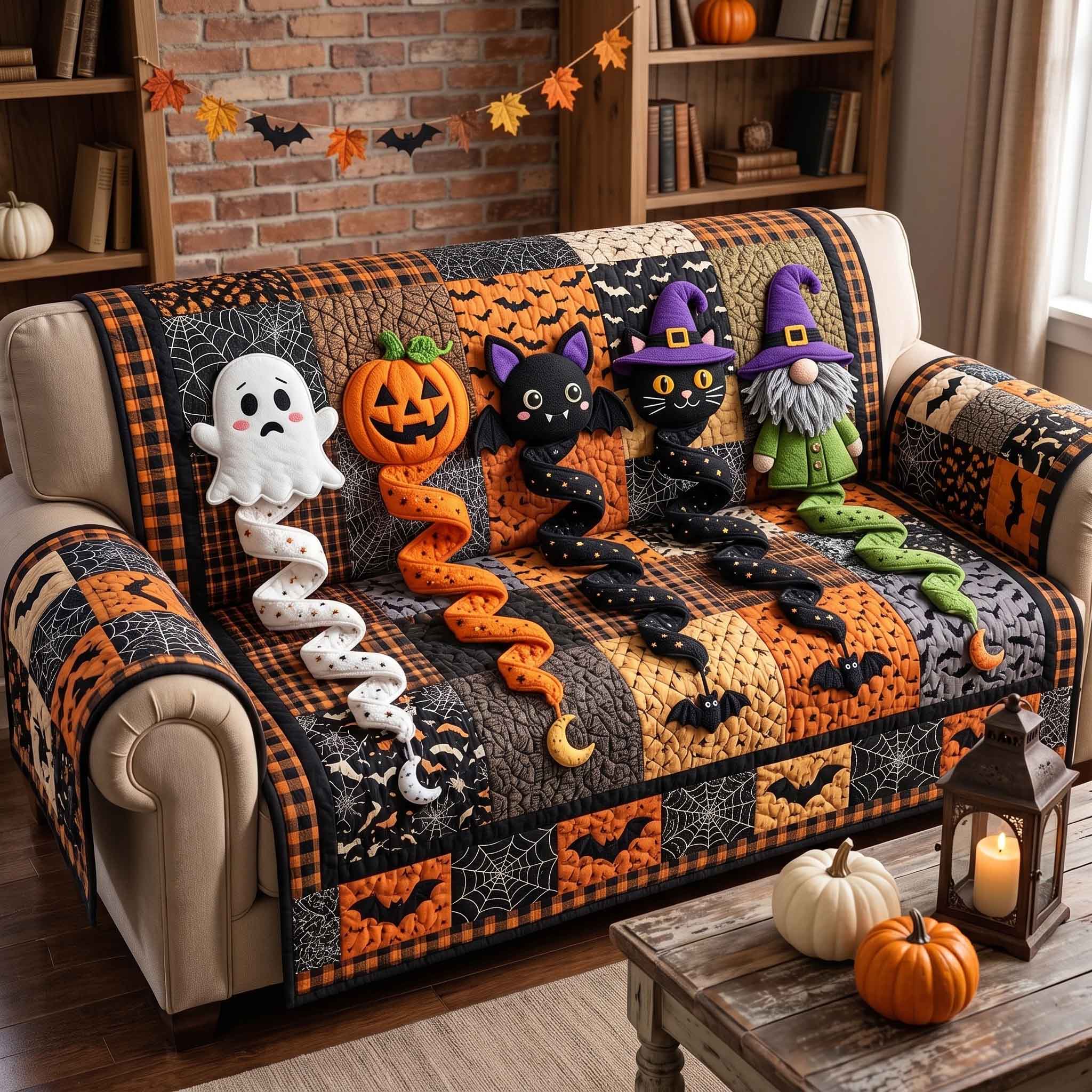 Dark Enchantment Quilted Sofa Cover Dark Magic Couch Cover Top Decor Gift