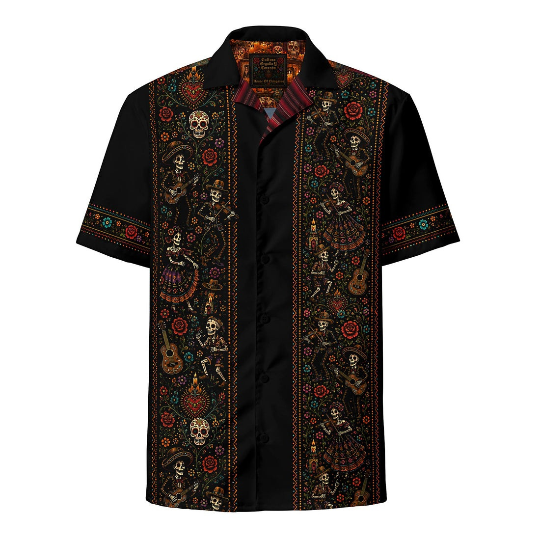 Dia De Los Muertos Guayabera Hawaiian Shirt Mexican Culture Sugar Skull Aloha Shirt Gift Ideas