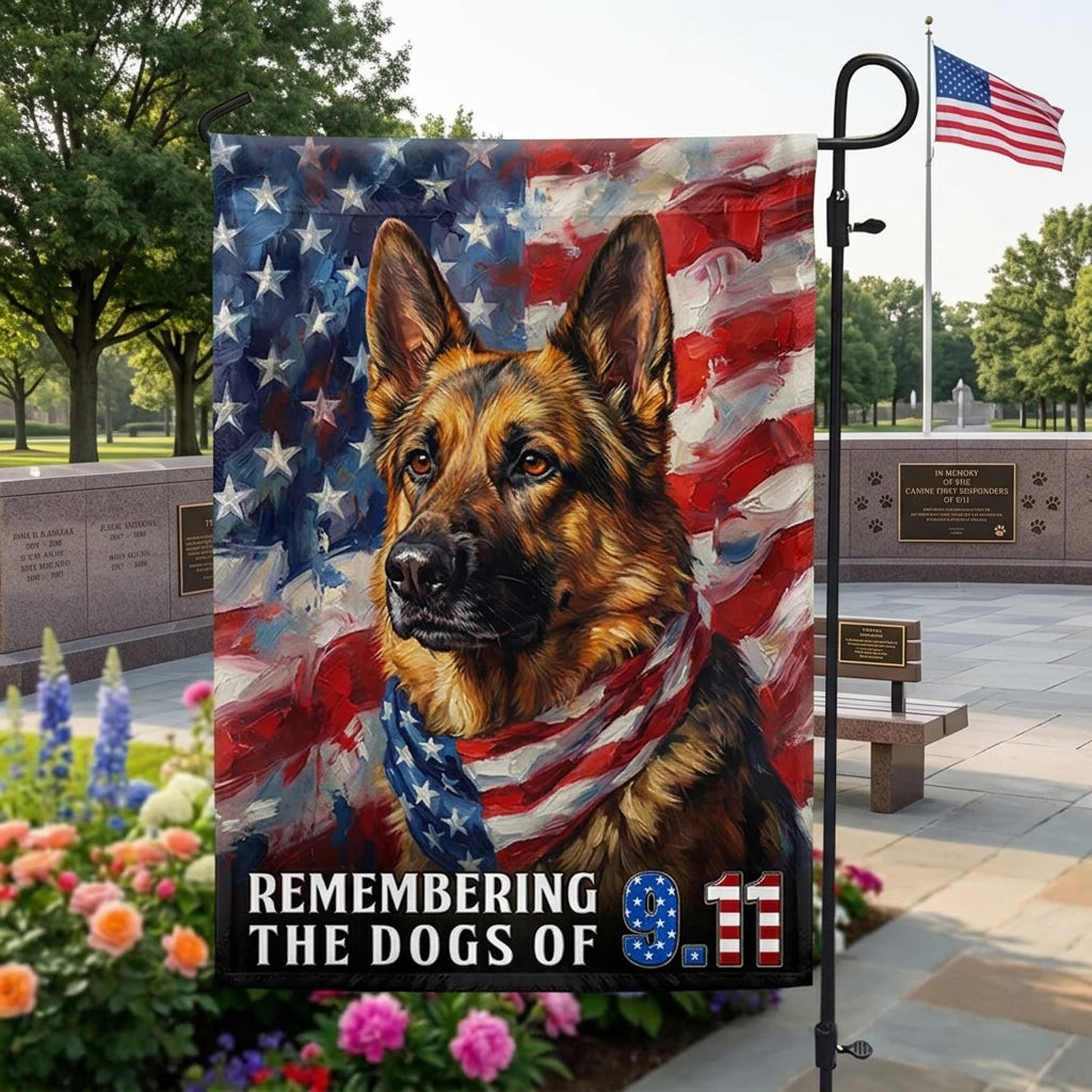 Dog American Flag Remembering The Dogs Of 911 German Shepherd US Flag Dog Lovers Gift