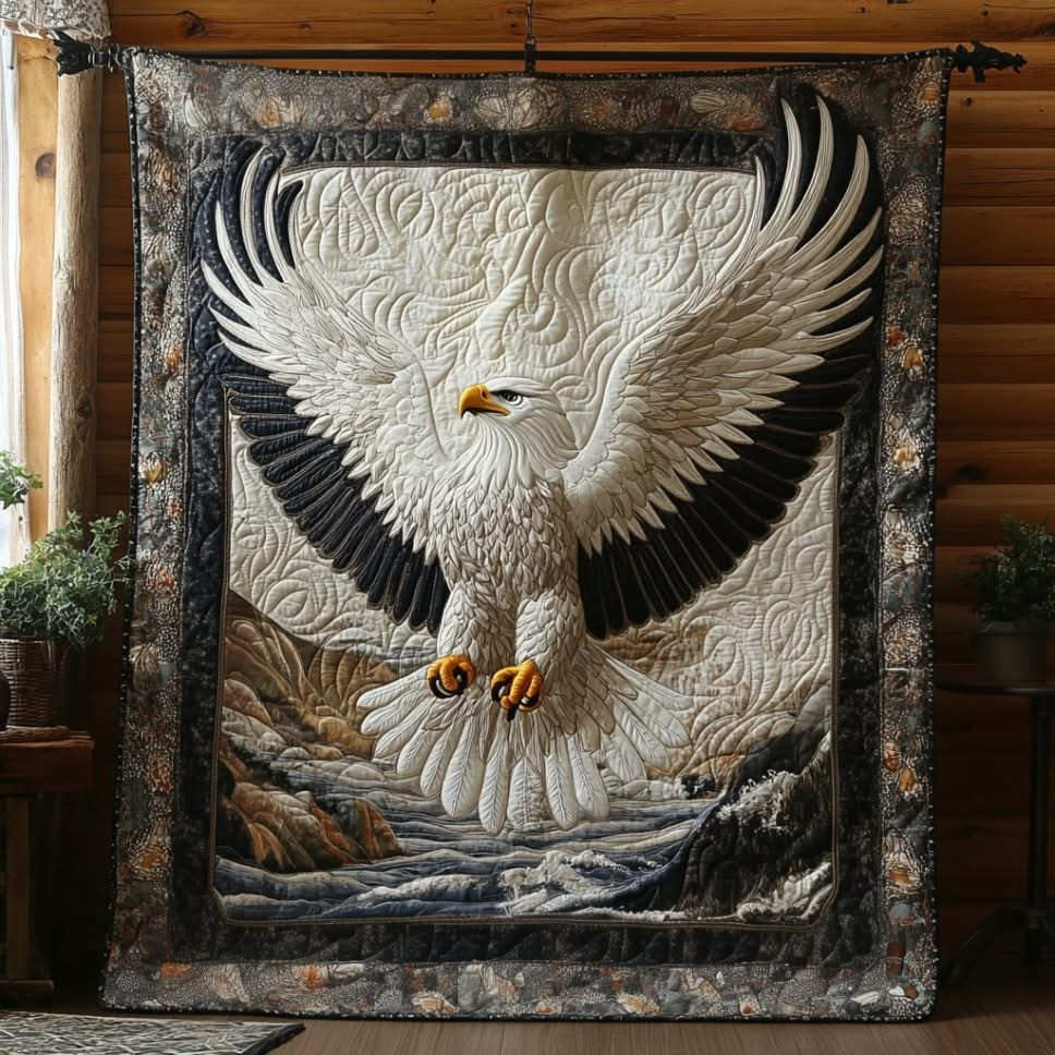 Eagle Quilted Blanket Soaring Eagle Merchandise Best Christmas Gifts For Dad 2025