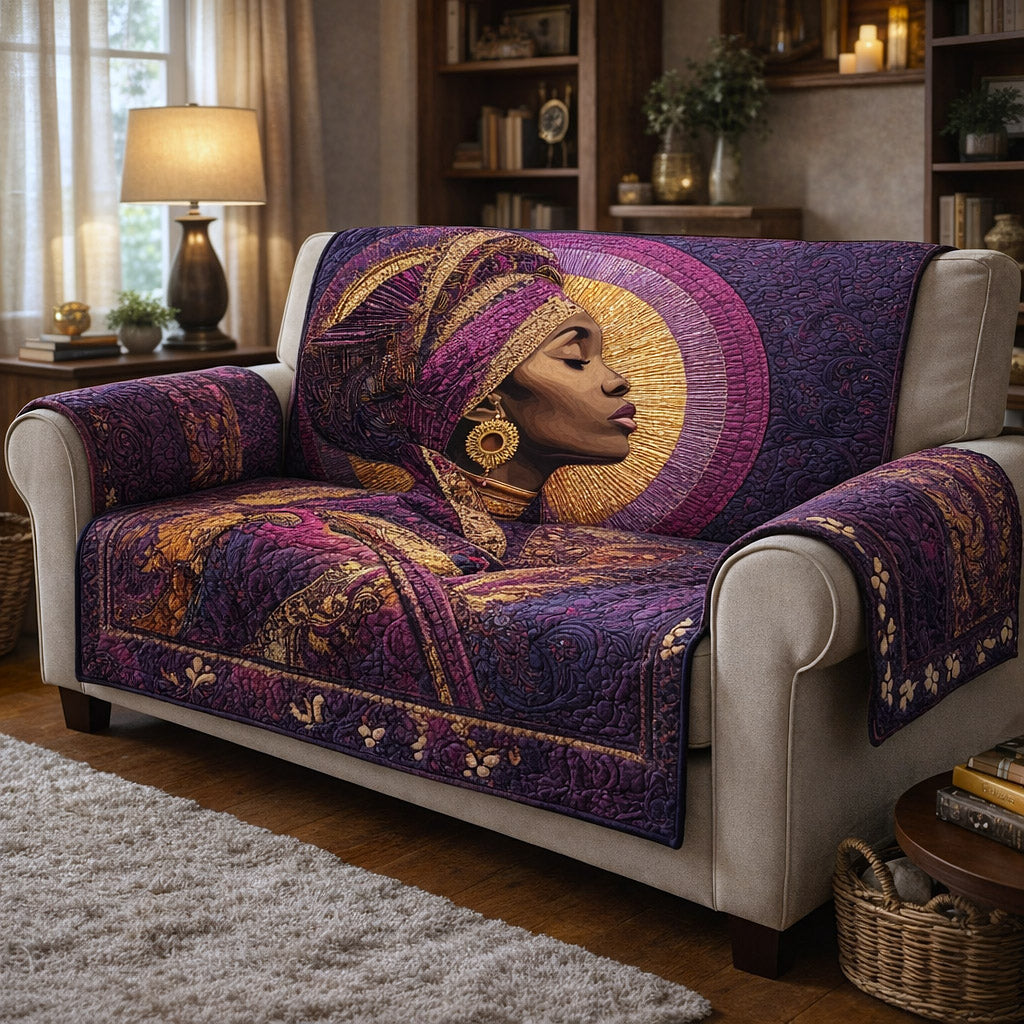 Ebony Glow Quilted Sofa Cover Classic Ebony Couch Cover Cute Room Decor