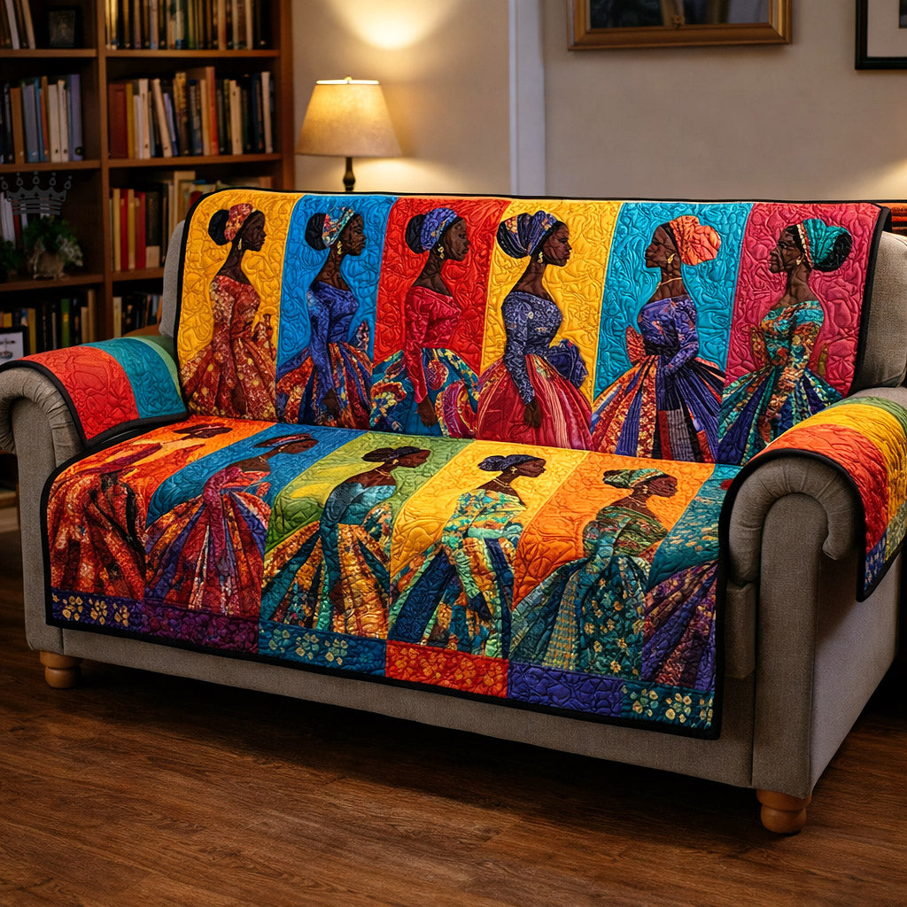 Ebony Glow Quilted Sofa Cover Spooky Ebony Couch Cover Trendy Room Decor