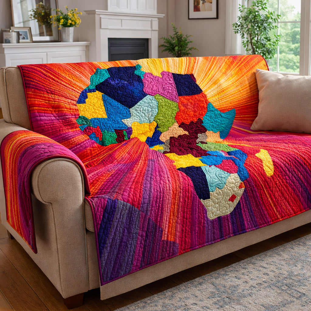 Ebony Glow Quilted Sofa Cover Timeless Ebony Couch Cover Home Lover Gift