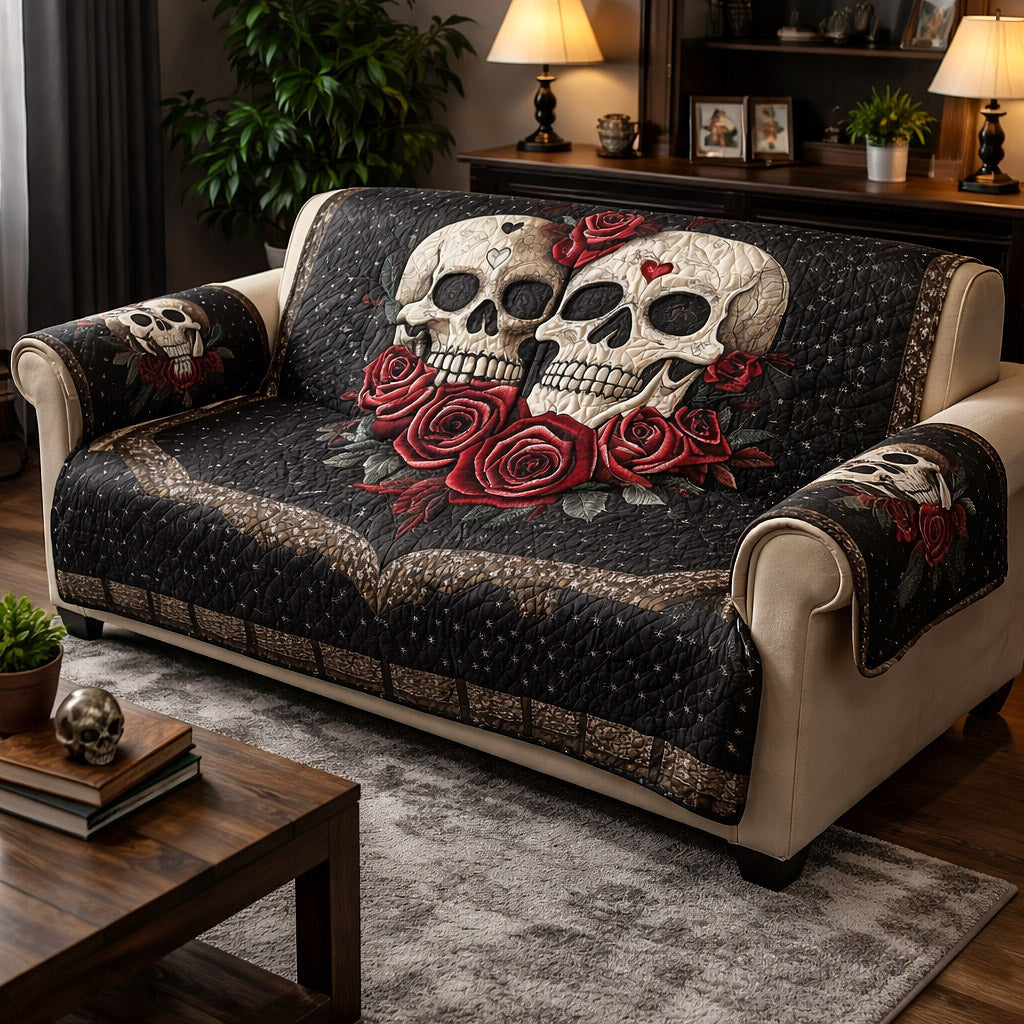 Eternal Bones Quilted Sofa Cover Mystic Bones Couch Cover House Gift
