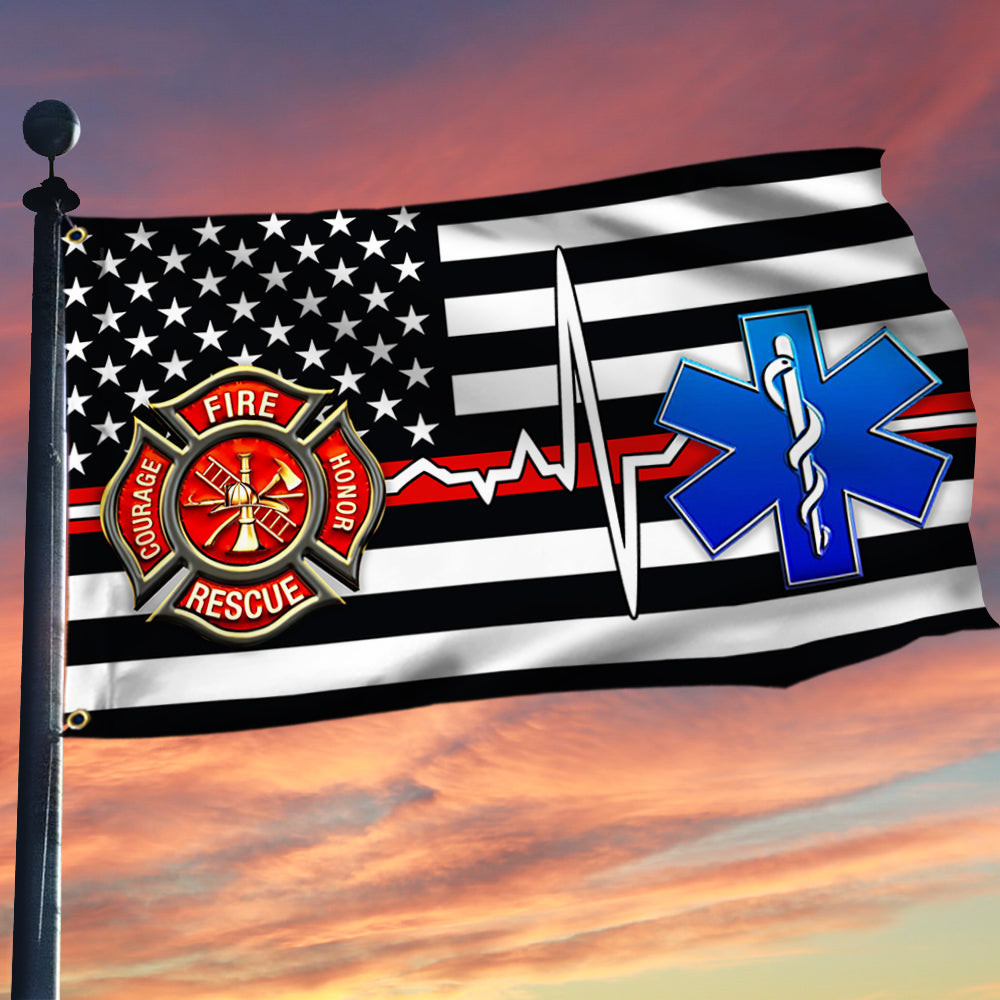 Firefighter EMT Flag First Responder Grommet Flag Firefighter Gift IDeas