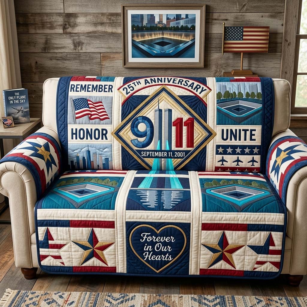 Forever in Our Hearts Qulited Sofa Cover Modern Charm Couch Cover Cozy Home Decor