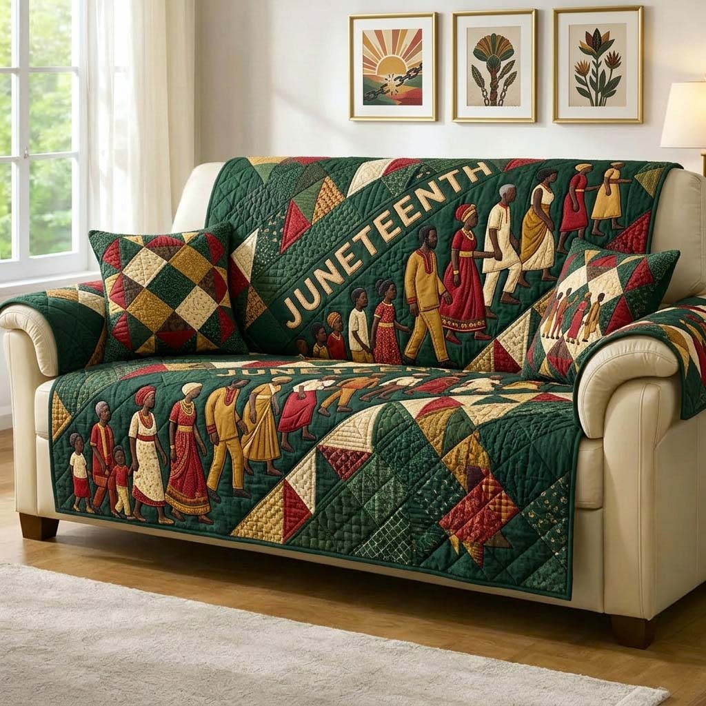 Freedom Walk Quilted Sofa Cover Classic Freedom Couch Cover Cozy Gift