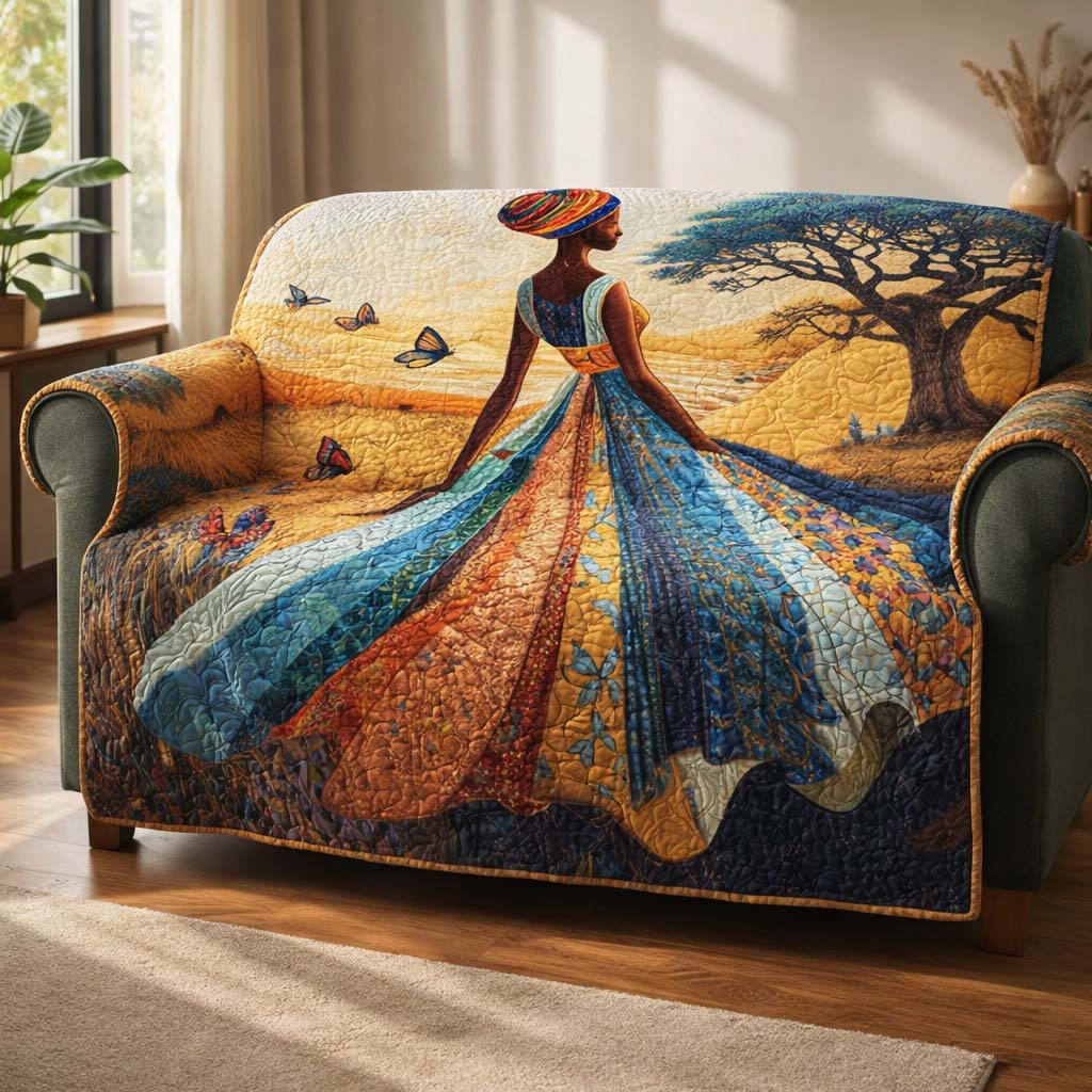 Golden Queens Quilted Sofa Cover Spooky Golden Couch Cover Gifts For Living Rooms