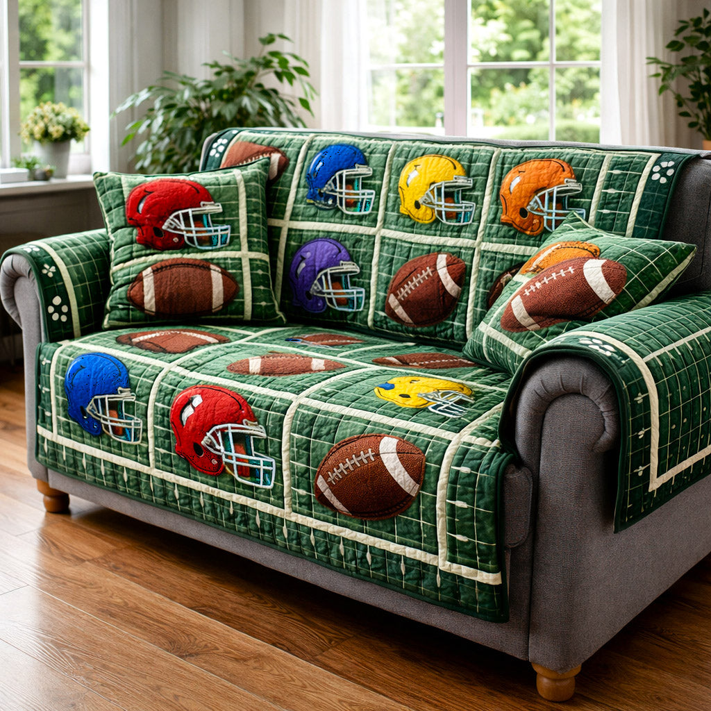 Gridiron Game Quilted Sofa Cover Gridiron Game Couch Cover Trendy Room Decor