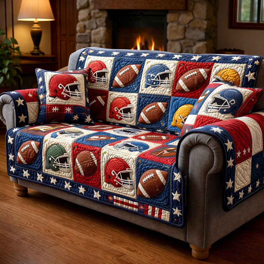 Gridiron Game Quilted Sofa Cover Gridiron Pride Couch Cover Cozy Home Decor