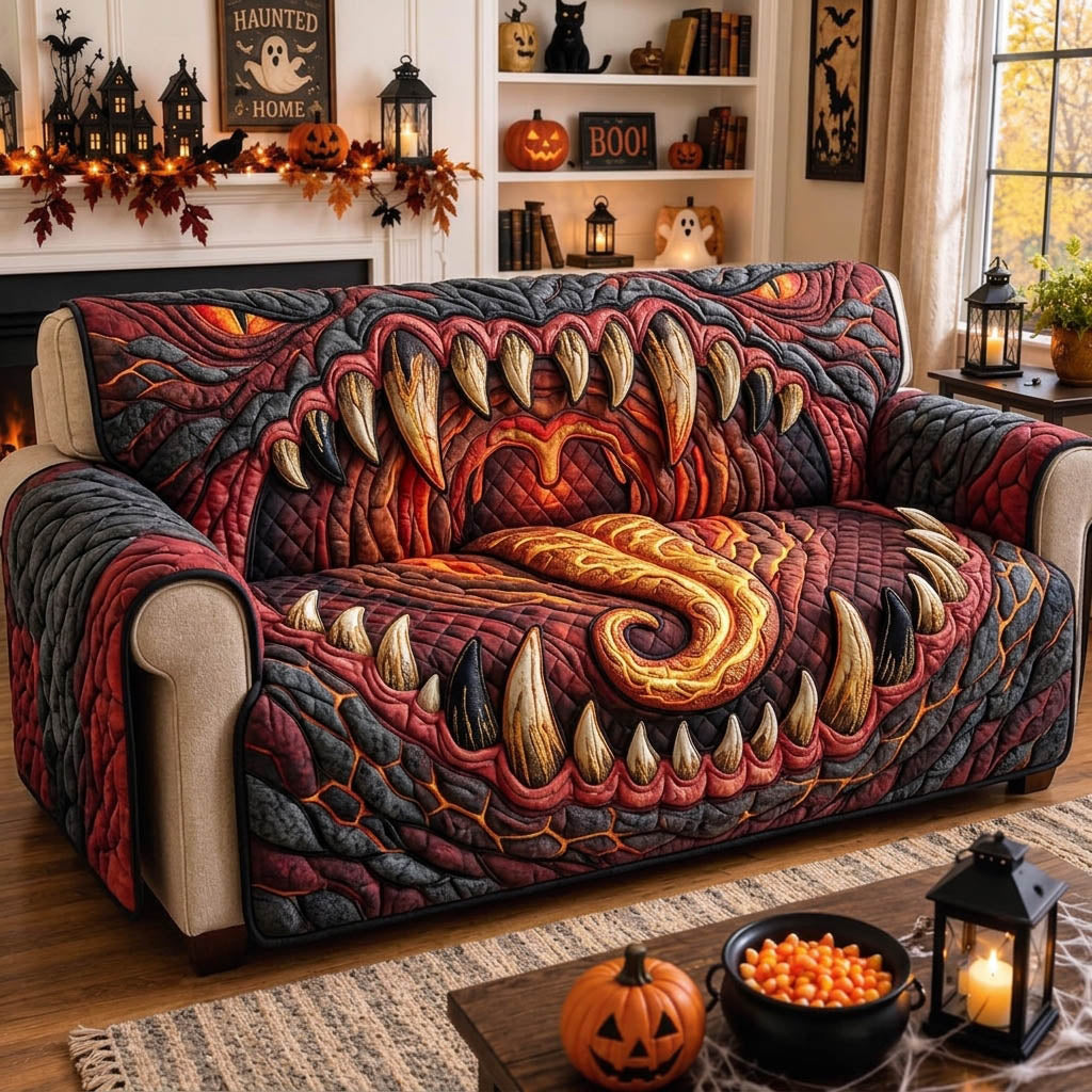 Haunted Halloween Quilted Sofa Cover Cozy Haunted Couch Cover Cozy Home Decor
