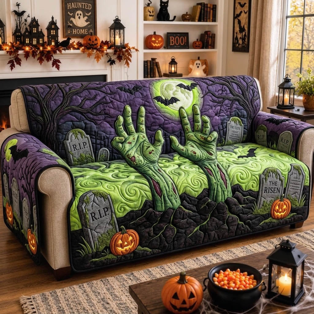 Haunted Halloween Quilted Sofa Cover Elegant Haunted Couch Cover Room Gift
