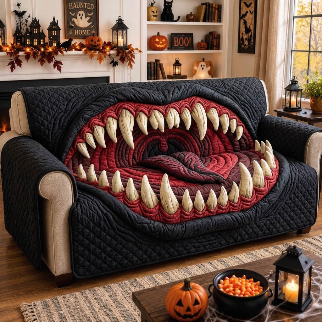 Haunted Halloween Quilted Sofa Cover Halloween Haunt Couch Cover Trendy Room Decor