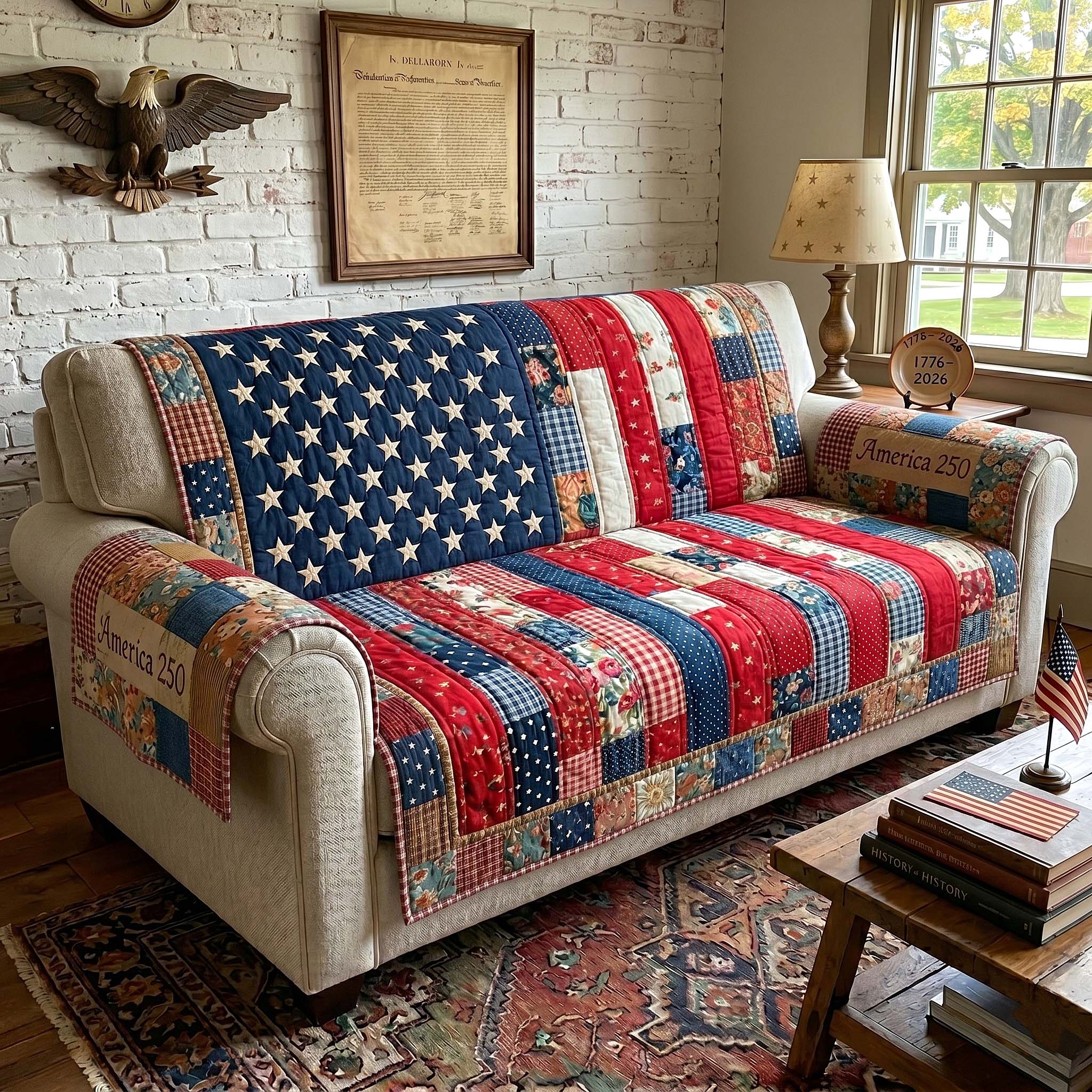 Heritage Patch Quilted Sofa Cover Heritage Pride Couch Cover Presents For New Home